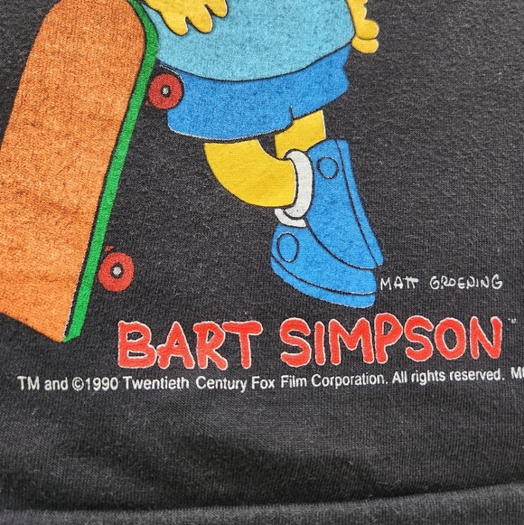 Vintage 90s Single Stitch Bart Simpson Cool Your Jets Graphic Tshirt Kids Sz 4 - Picture 5 of 5